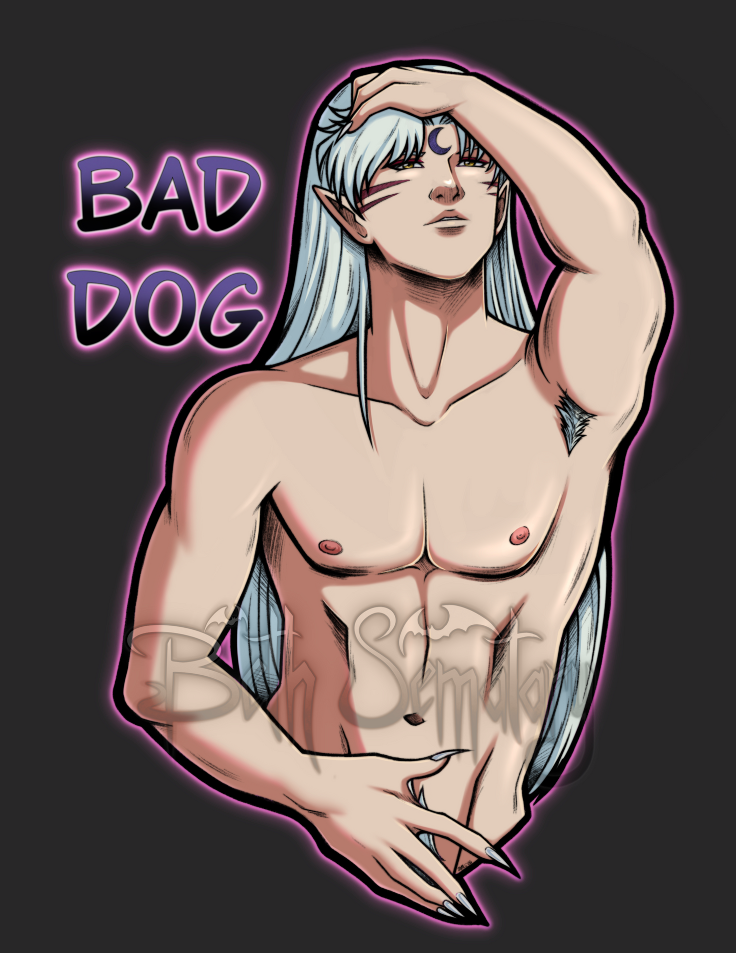 (PREORDER) “Bad Dog” Shirtless Demon Dog Anime Men Variety - 4” Vinyl Matte Sticker