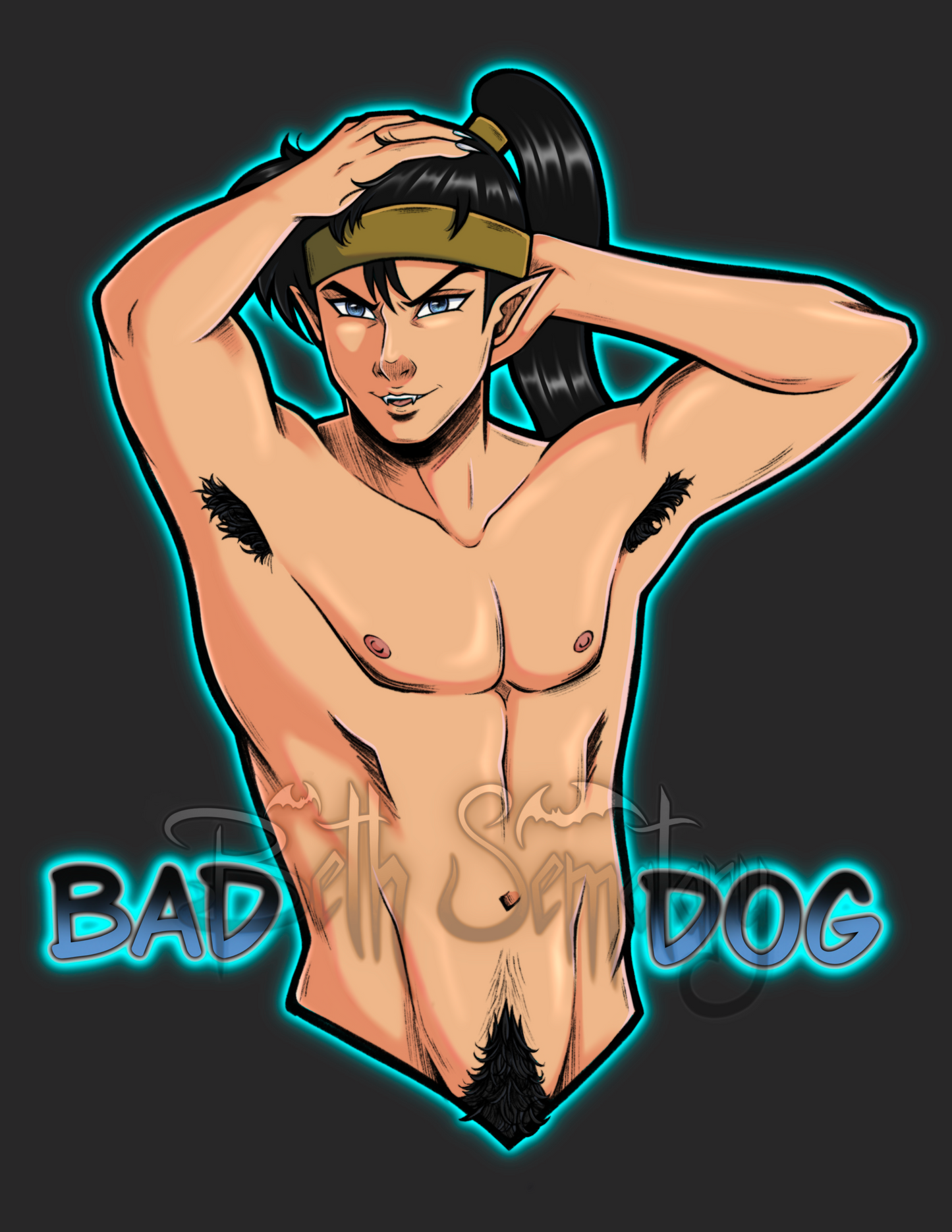 (PREORDER) “Bad Dog” Shirtless Demon Dog Anime Men Variety - 4” Vinyl Matte Sticker