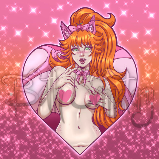 Pocky Bat Heart NSFW 6x6” Original Prints