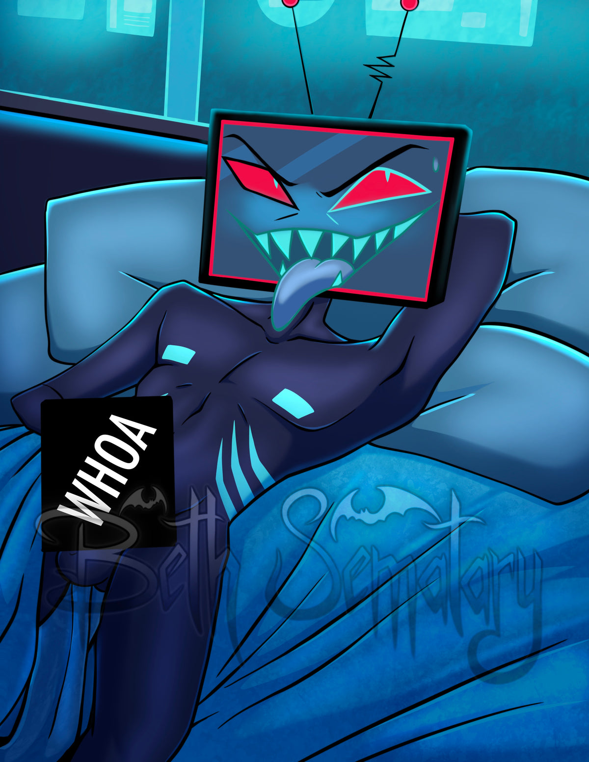 Bedtime Vox (SFW + NSFW) - Hazbin 8.5”x11” Fan Art Print