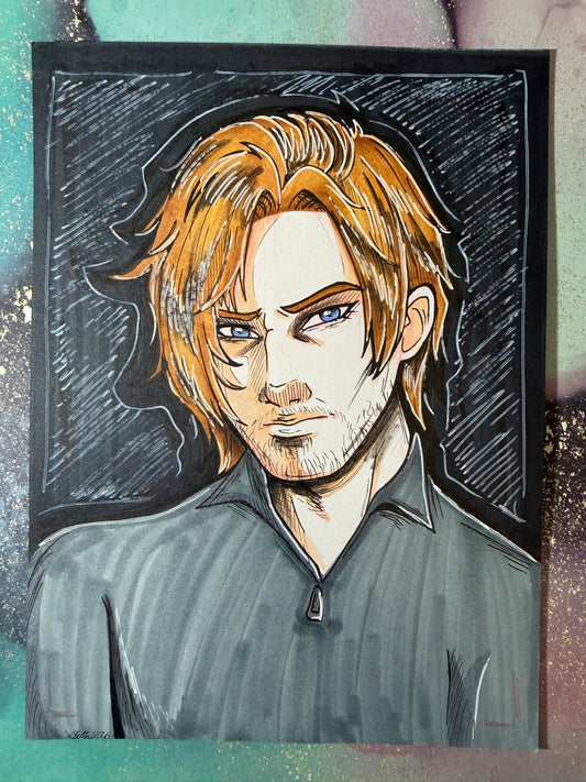 Leon - RE9 5” Original Traditional Artwork