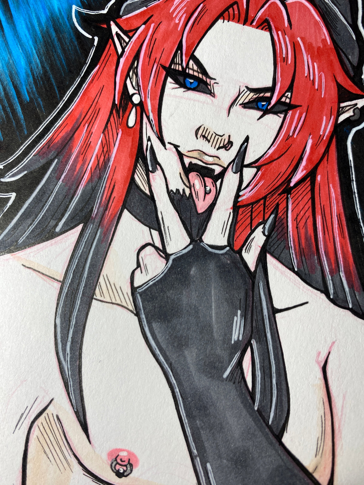 Lucian NSFW - 5”x7” Original Character Traditional Artwork
