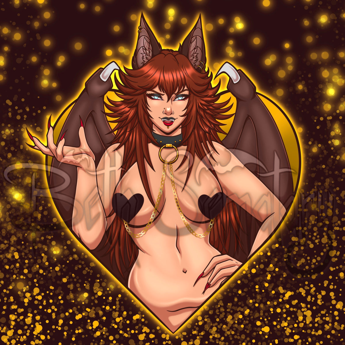 Pocky Bat Heart NSFW 6x6” Original Prints