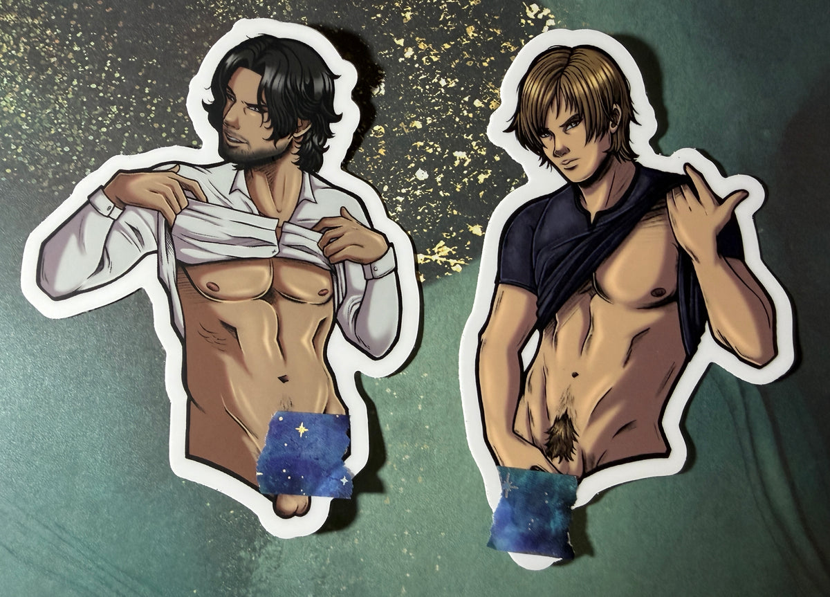 Leon + Luis RE4 4” (SFW + NSFW) Fan Art Stickers